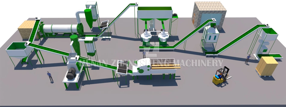 Factory Price High Output Vertical Ring Die Biomass Pellet Production Line