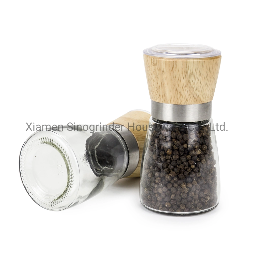 Grinder Mills with Ceramic Core and Rubber Wood+PP Lid